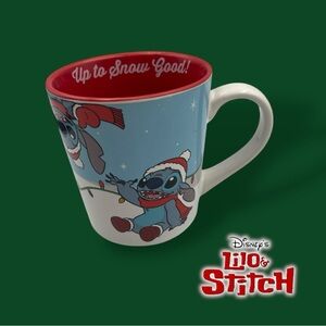 Disney Lilo & Stitch Holiday Mug "Up to Snow Good!" Christmas - Winter